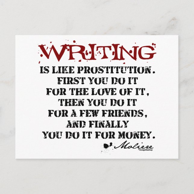 Moliere Writing Quote Vykort (Framsida)