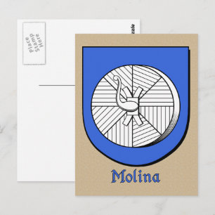 Molina Förfäders Heraldiska Sköld Vykort