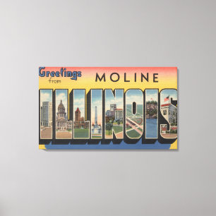 Moline Illinois - stora brevplatser Canvastryck
