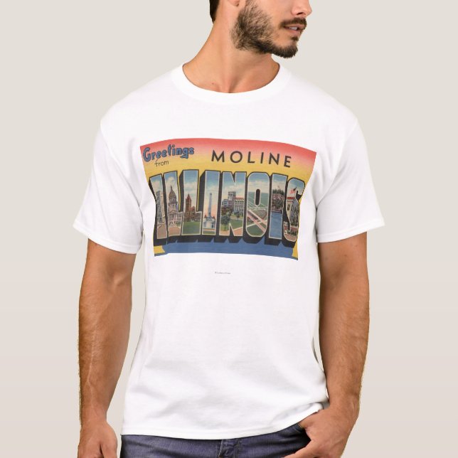 Moline Illinois - stora brevplatser T-shirt (Framsida)