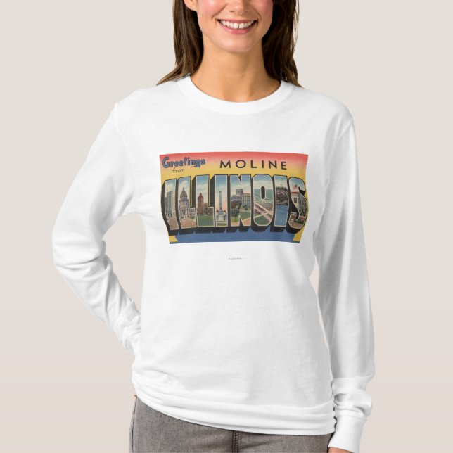 Moline Illinois - stora brevplatser Tee (Framsida)