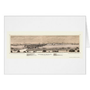 Moline panorama- karta för IL - 1873 Hälsningskort