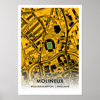 Molineux Stadium Karta - Wolverhampton Wanderers F Poster