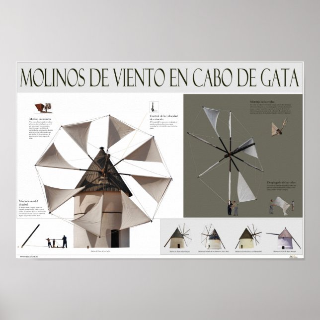Molinos de viento en el Cabo de Gata (Almería) Poster (Framsidan)