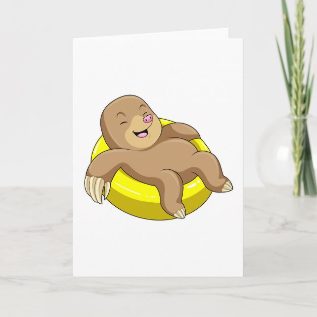 Moll i simning med livbåt kort (Framsida)