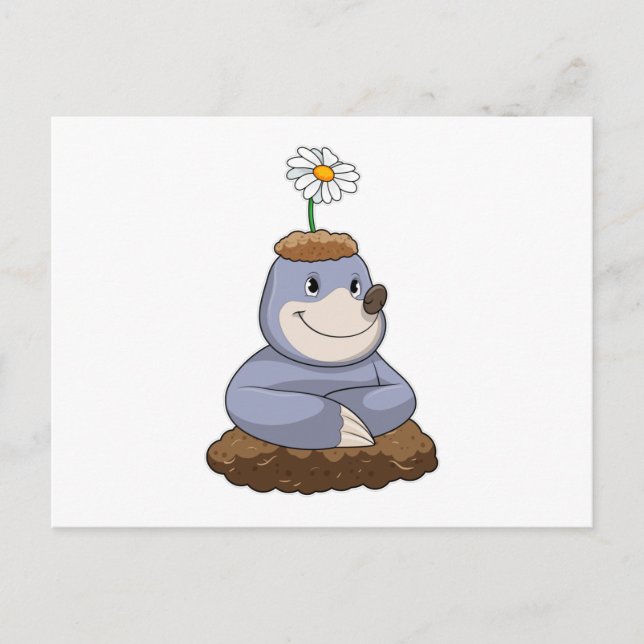 Moll med Daisy blomma Vykort (Framsida)