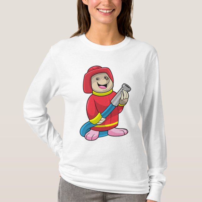 Moll som brandman med slang t shirt (Framsida)