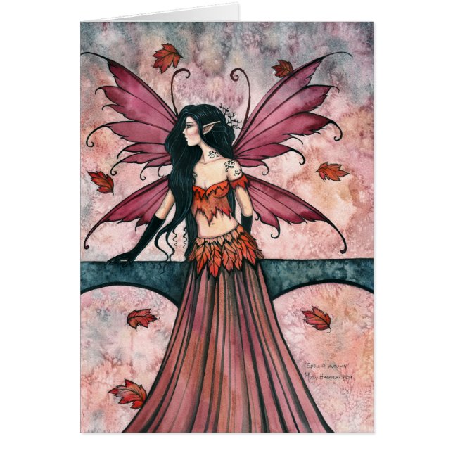 MollHarrisons spell av Autumn Fairy Card Hälsningskort (Framsidan)