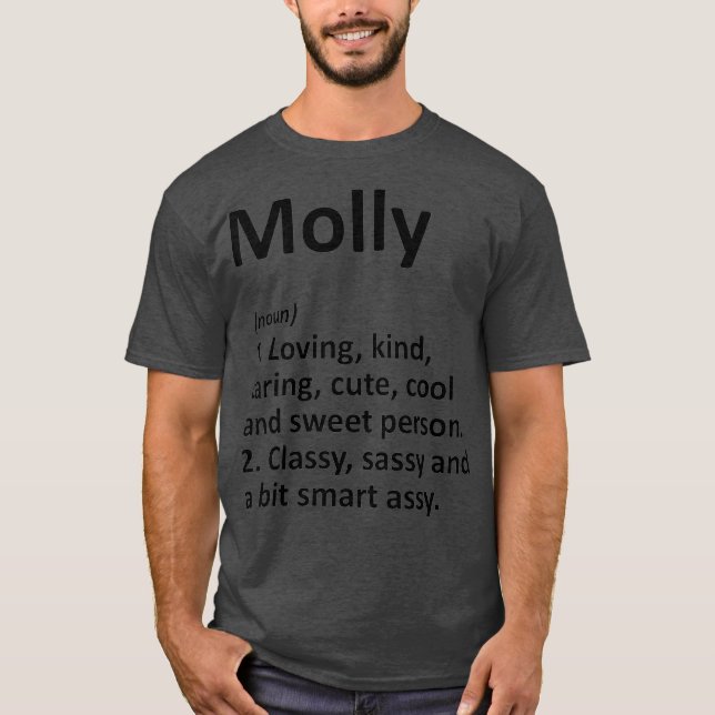 MOLLY Definition Personlig Namn Funny Gift T Shirt (Framsida)