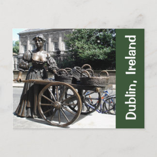 Molly Malone och Wheelbarrow Statue Ireland Card Vykort