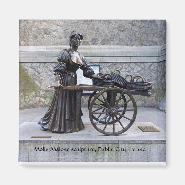Molly Malone sculpture, Dublin City, Irland Magnet (Framsidan)