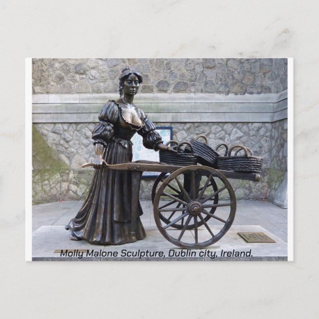 Molly Malone-skulptur, Dublin, Irland Vykort (Framsida)