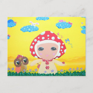 Molly Mushroom Baby in Polka Dottie Stollig Land Vykort