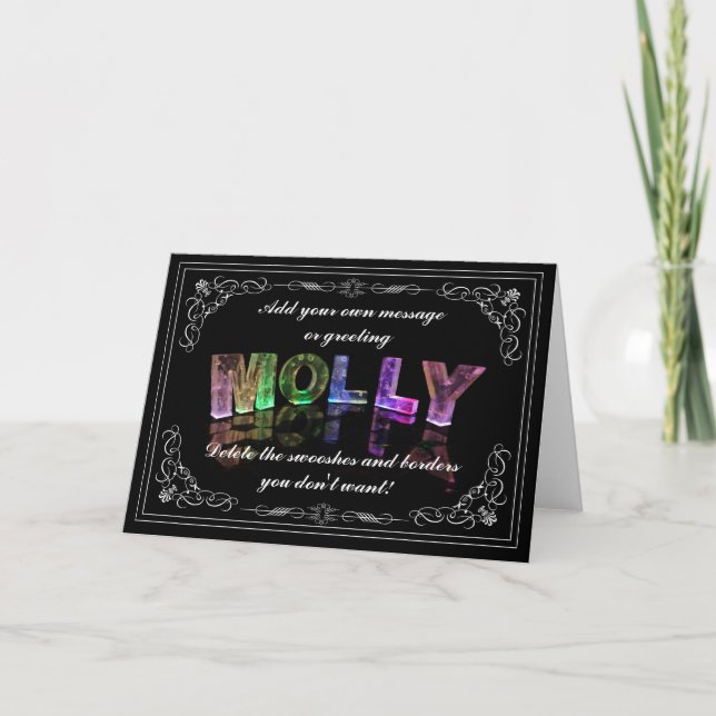 Molly - Namn i Ljus hälsningskort (foto) Kort (Framsida)