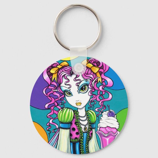 "Molly" Rainbow Ice Cream Fairy Keychain Nyckelring (Framsida)