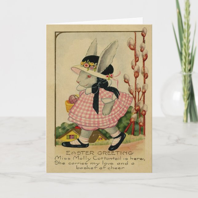 Mollybomullssvanskaninpåsk Helgkort (Framsida)