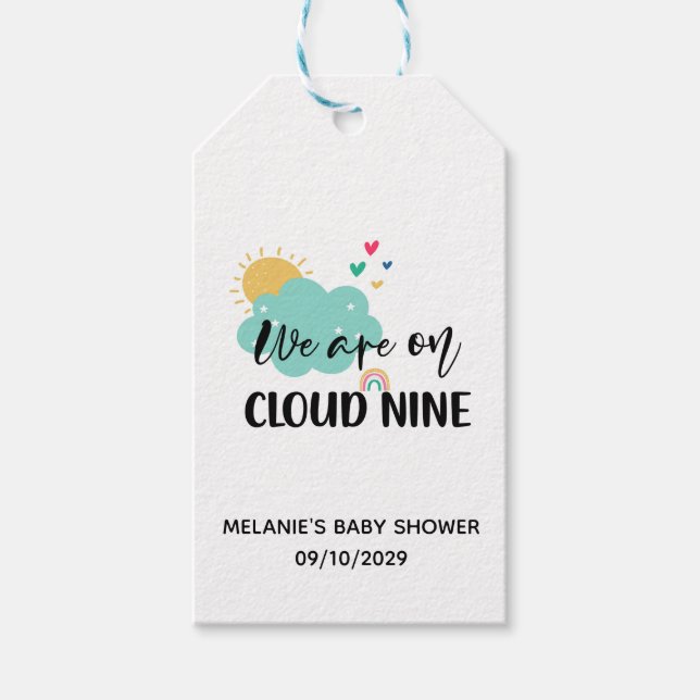 Moln 9 Baby Shower Presentetikett (Framsidan)