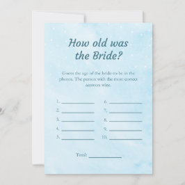 Moln 9 Hur gammalt var Bride Shower-spelkortet Inbjudningar