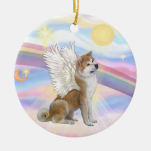 Moln - Akita Inu Angel Julgransprydnad Keramik