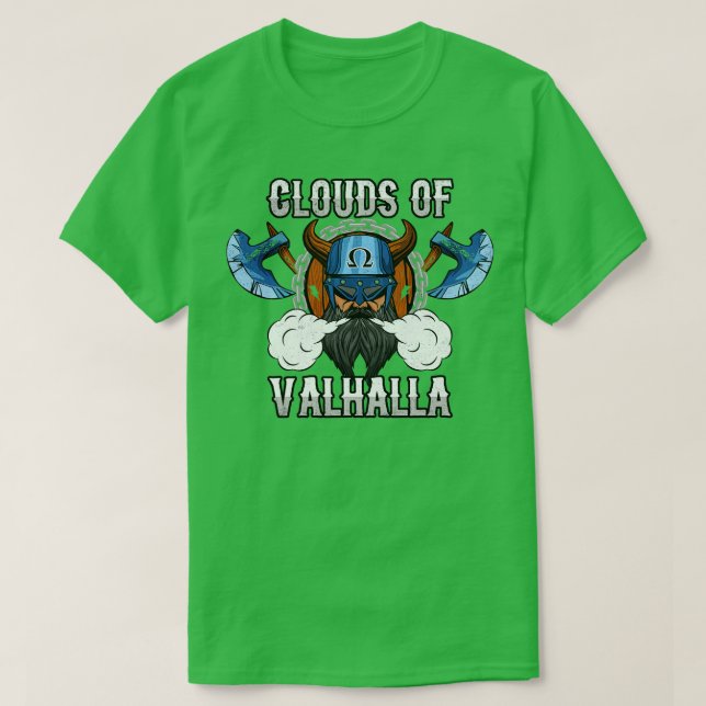 Moln av Valhalla som viking Vape på T Shirt (Design framsida)