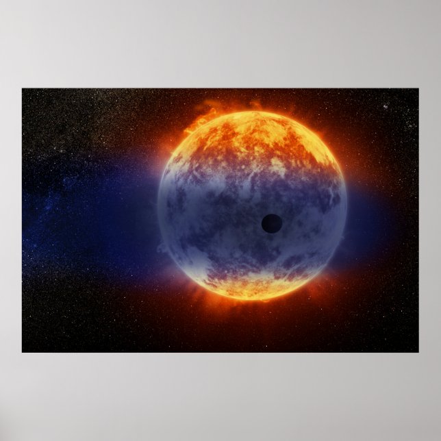 Moln av vätegas utanför exoplaneten Gj 3470b Poster (Framsidan)