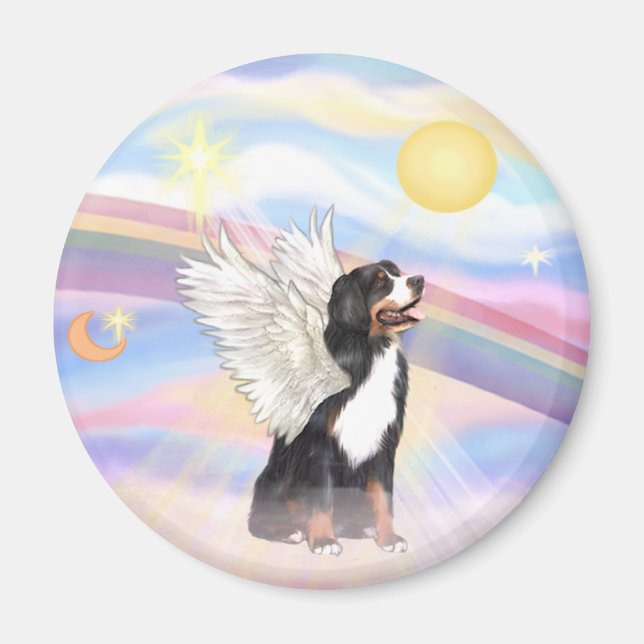 Moln - Bernese Mountain Dog Ängel Magnet (Framsidan)