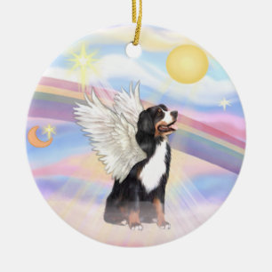 Moln - Bernese Mountain Hund Julgransprydnad Keramik