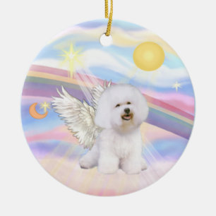 Moln - Bichon Frise Angel Julgransprydnad Keramik