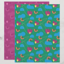 Moln Blommig Scrapbookpapper