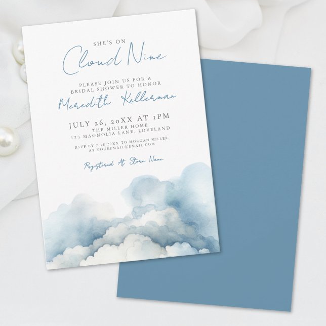 Moln Bröllopsdusch Inbjudningar (Cloud Bridal Shower Invitation)