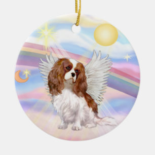 Moln - Cavalier King Charles (blenheim) Julgransprydnad Keramik
