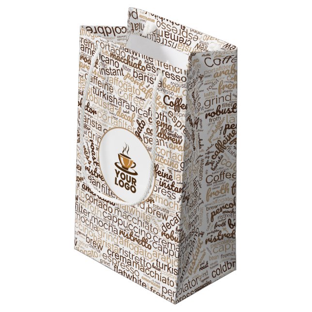 Moln Coffee Taggar med Logotyp Present (Baksidan Vinklad)