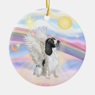 Moln - Engelsk Springer Spaniel Julgransprydnad Keramik
