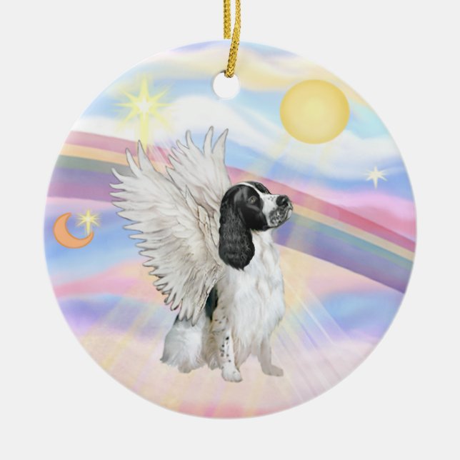 Moln - Engelsk Springer Spaniel Julgransprydnad Keramik (Framsidan)