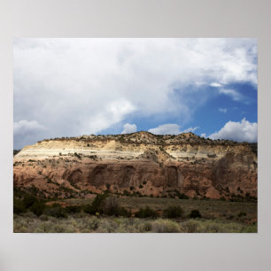Moln Flytta i New mexico över Färg i bergsområdena Poster