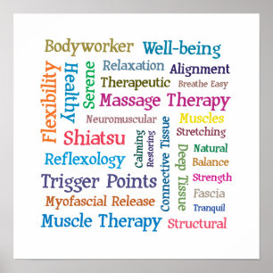 Moln för Collage för massageterapiord Poster