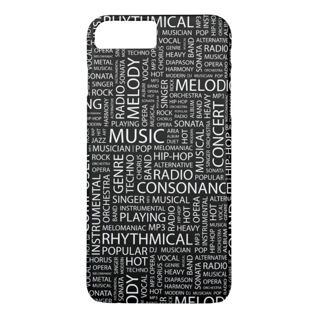 Moln för MUSIKmönsterord Case-Mate iPhone Skal (Baksida)