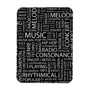 Moln för MUSIKmönsterord Magnet