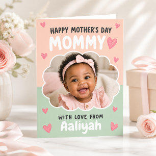 Moln Foto Rosa Grön Glad Mors Dag Mamma Kort