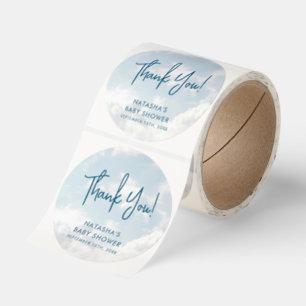 Moln från en himmelsk bit - Baby Shower Runt Klistermärke
