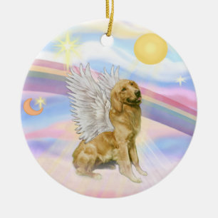 Moln - Golden Retriever Angel (B1) Julgransprydnad Keramik