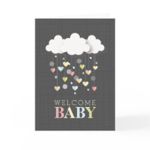Moln + Hearts Neutralt Baby Shower Tack