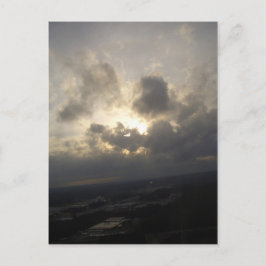 Moln Himmel Sollight Silver Lining Cloudy liggande Vykort