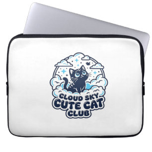 Moln Himmel Söt Katt Katt Älskare Tröja Konst - Mo Laptop Fodral