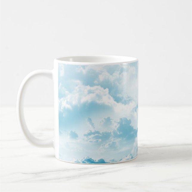 Moln himmel tecknad vektorgrafik kaffemugg (Vänster)