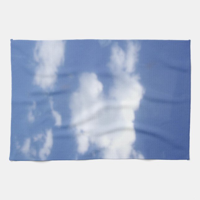moln i blå himmel kök handduk uppsättning kökshandduk (Horisontell)