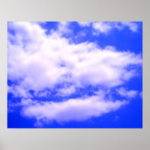 Moln i Clear Blå himmel Poster