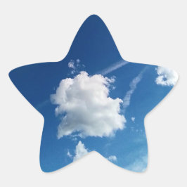 Moln i ljuset stjärnformat klistermärke