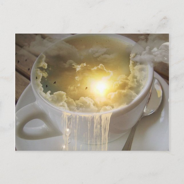Moln i mitt kaffe vykort (Framsida)