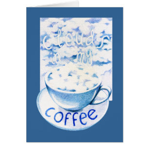 Moln i mitt kaffekort hälsningskort